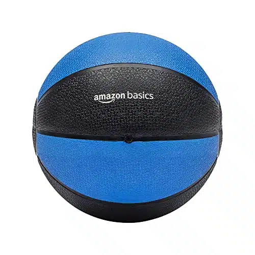 Amazon Basics Weighted Medicine Ball for Workouts Exercise Balance Training, Pounds, BlueBlack