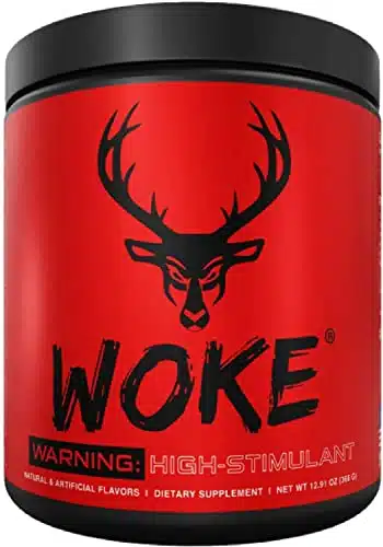 Bucked Up   Woke   HIGH STIM Pre Workout   Best Tasting   Focus Nootropic, Pump, Strength and Growth, Servings (Strawberry Kiwi)