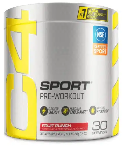 Cellucor CSport Pre Workout Powder Fruit Punch   NSF Certified for Sport  Servings, Packaging may vary.