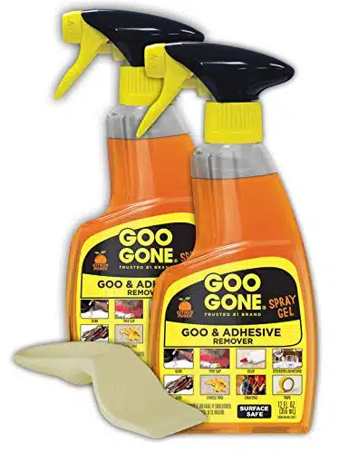Goo Gone Adhesive Remover Spray Gel   Pack and Sticker Lifter   Removes Chewing Gum Grease Tar Stickers Labels Tape Residue Oil Blood Lipstick Mascara