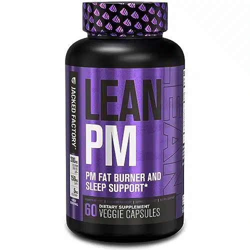 Jacked Factory Lean PM Night Time Fat Burner, Sleep Aid Supplement, & Appetite Suppressant for Men and Women   Stimulant Free Veggie Weight Loss Diet Pills