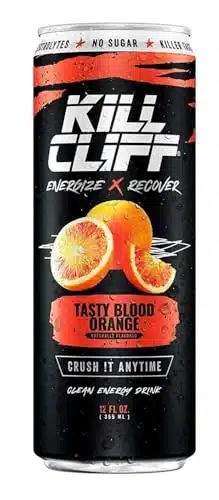 KILL CLIFF Energy & Recovery Drink  Electrolytes & B Vitamins  Natural, Clean Energy Drink  Zero Sugar  Keto  Pack (Tasty Blood Orange)