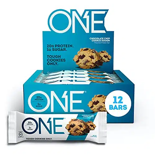 ONE Protein Bars, Chocolate Chip Cookie Dough, Gluten Free Protein Bars with g Protein and only g Sugar, Guilt Free Snacking for High Protein Diets, oz (Pack)