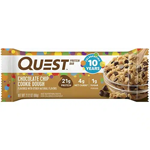 Quest Nutrition Chocolate Chip Cookie Dough   High Protein, Low Carb, Gluten Free, Keto Friendly, Oz , Count (Pack of )