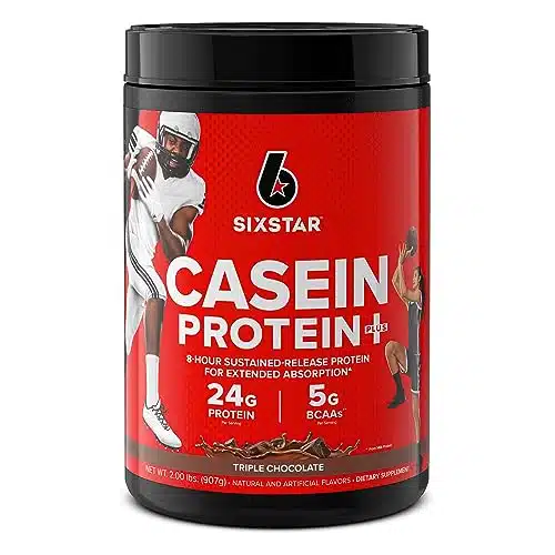 Six Star Casein Protein Powder Elite Casein Protein Powder Slow Digesting Micellar Casein Protein Powder for Muscle Gain Triple Chocolate Protein Powder, lbs (Servings) (Package May Vary)