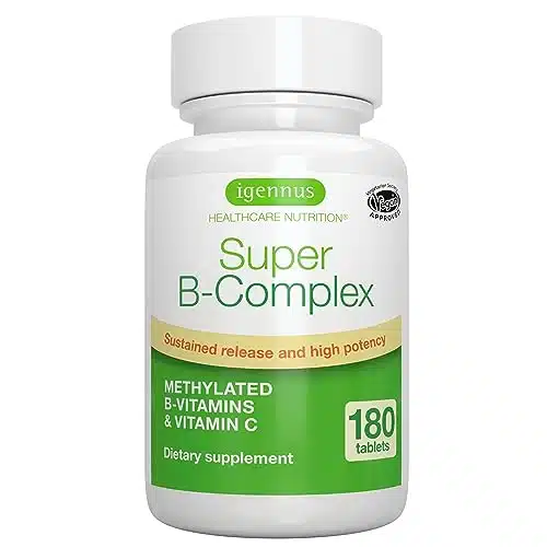Super B Complex â Methylated Sustained Release Clean Label B Complex with Methylfolate, Boosted Bethylcobalamin, Vegan, Lab Verified, Small Tablets by Igennus