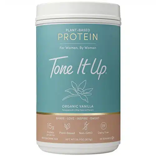 Tone It Up Plant Based Organic Protein Powder I Dairy Free, Gluten Free, Kosher, Non GMO Pea & Pumpkin Seed Protein I for Women I Servings, g of Protein â Vanilla