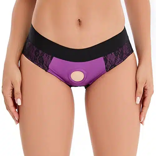 BQQSHH Strap On Harness Panties, lace panties,Strapless Underwear for Men Women Couples Unisex Briefs Purple