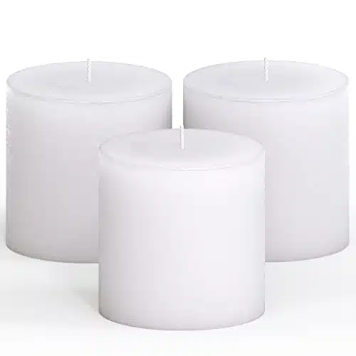 CANDWAX xPillar Candle Set of   Decorative Rustic Candles Unscented and Valentines Candles   Ideal as Wedding Candles or Large Candles for Home Interior   White Candles