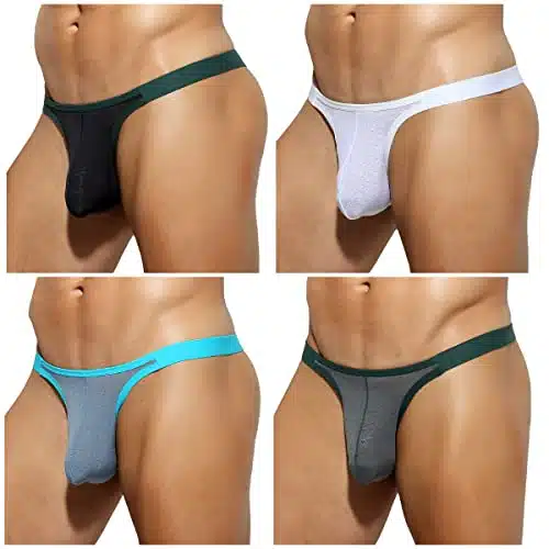 Casey Kevin Men's Sexy Breathable Mesh G Strings Thong Bulge Pouch Tagless Underwear