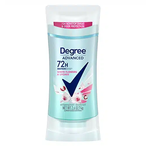 Degree Advanced Antiperspirant Deodorant Hour Sweat & Odor Protection White Flowers & Lychee Antiperspirant for Women with MotionSense Technology oz