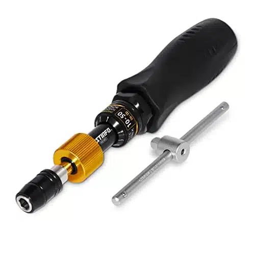 FIRSTINFO HPrecision Certified Limited Torque Screwdriver with Inch Universal Hex Bit Holder Quick Release Design, in lbs with Extra T Handle