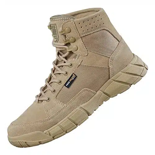 FREE SOLDIER Waterproof Hiking Work Boots Men's Tactical Boots Inches Lightweight Military Boots Breathable Desert Boots(Tan )