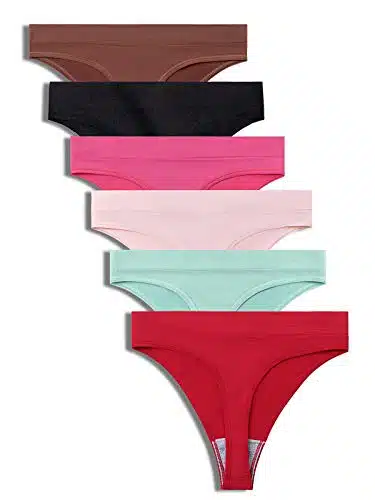 GRANKEE Women's Breathable Seamless Thong Panties No Show Underwear Pack(Spring Pack S)