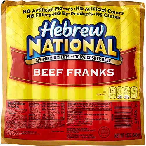 Hebrew National Beef Franks, Oz (Pack) Total Hotdogs