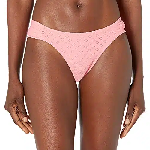 Jessica Simpson Women's Standard Mix & Match Solid Eyelet Bikini Swimsuit Separates (Top & Bottom), Fizz Hipster, M