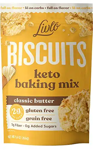 Livlo Keto Biscuit & Bread Mix   Low Carb & Gluten Free Baking Mix   g Net Carbs   Fast, Easy and Delicious Keto Friendly Food   Servings   Classic Butter Biscuits
