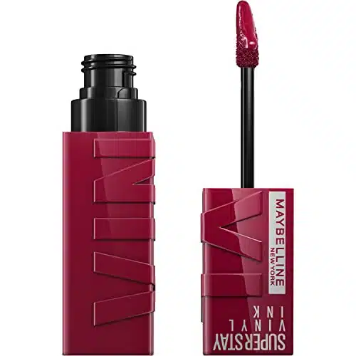 Maybelline New York Super Stay Vinyl Ink Longwear No Budge Liquid Lipcolor Makeup, Highly Pigmented Color and Instant Shine, Unrivaled, Berry Burgundy Lipstick, fl oz, Count
