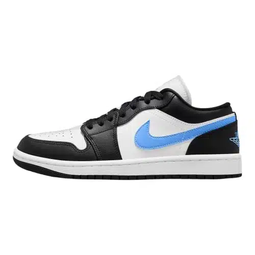 Nike Women's Air Jordan Low UNC Basketball Shoe, BlackUniversity Blue white,
