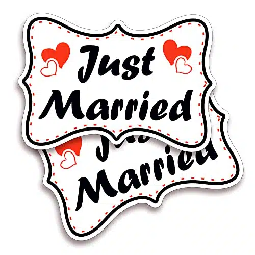PC Just Married Car Magnet   x Just Married Decorations   Just Married Car Decor   Wedding Car Decorations   Wedding Decorations for Car