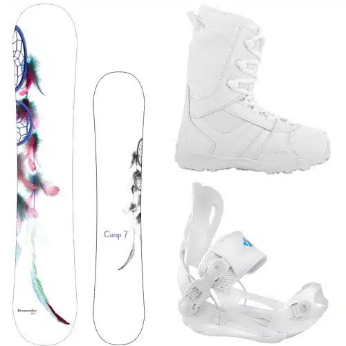 Package Camp Seven Dreamcatcher Snowboard cm System Lux Bindings Siren Lux Women's Snowboard Boots
