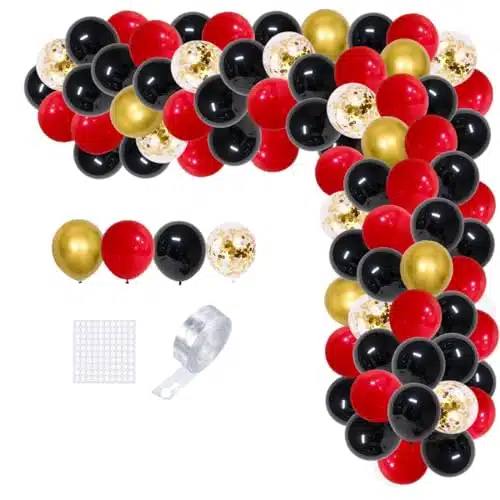 Red Black Gold Balloon Garland Arch   PCS Red Balloons Black and Gold Balloon for New Year Birthday Baby Shower Wedding Engagement Christmas Party Decors