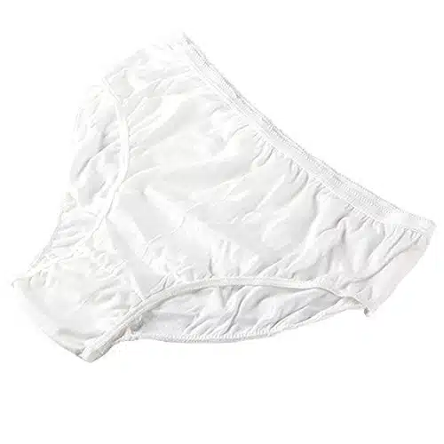 Starly Women's Disposable Pure Cotton Underwear Travel Panties Granny Briefs WhiteMacarons (Pk) â¦ (White, X Small Waist ,Hip)