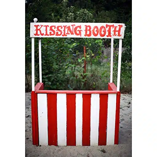 AOFOTO xft Black White Stripe Kissing Booth Backdrop Parties Valentine's Day Decoration Anniversary Photography Background Wedding Parties Decoration Photography Studio Props Vinyl