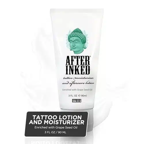 After Inked Tattoo Lotion   Tattoo Moisturizer Aftercare Lotion, Tattoo Balm, Ink Hydration Tattoo Aftercare Kit, Fluid oz Tube (Pack)