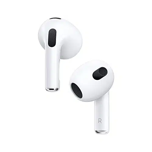 Apple AirPods (rd Generation) Wireless Ear Buds, Bluetooth Headphones, Personalized Spatial Audio, Sweat and Water Resistant, Lightning Charging Case Included, Up to Hours of Battery Life