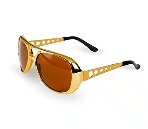 Big Mo's Toys Rockstar s, s Style Aviator Shades, Gold Celebrity Sunglasses Pair