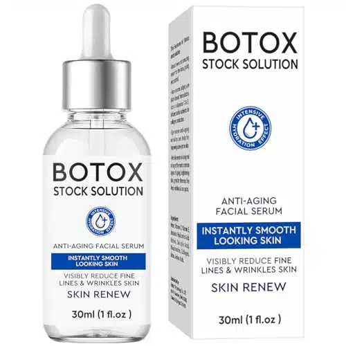 Botox Face Serum, Botox in A Bottle, Botox Stock Solution Facial Serum with Vitamin C & E, Instant Face Tightening & Anti Aging Serum, Boost Skin Collagen, Reduce Fine Lines, Wrinkles, Plump Skin