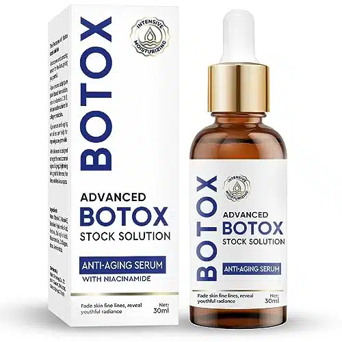 Botox Face Serum, Botox in A Bottle, Botox Stock Solution Facial Serum with Vitamin C, Instant Face Tightening, Anti Aging Serum for Reduce Fine Lines, Wrinkles, Plump Skin