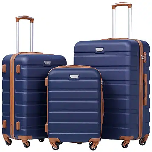 Coolife Luggage Piece Set Suitcase Spinner Hardshell Lightweight TSA Lock