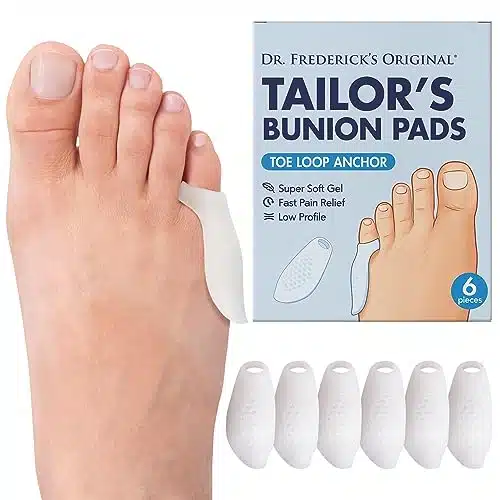 Dr. Frederick's Original Tailor's Bunion Pads   Soft Gel Bunionette Cushions   Tailors Bunion Corrector for Pain Relief   Fits Men & Women   Pinky Toe Protector   Pads