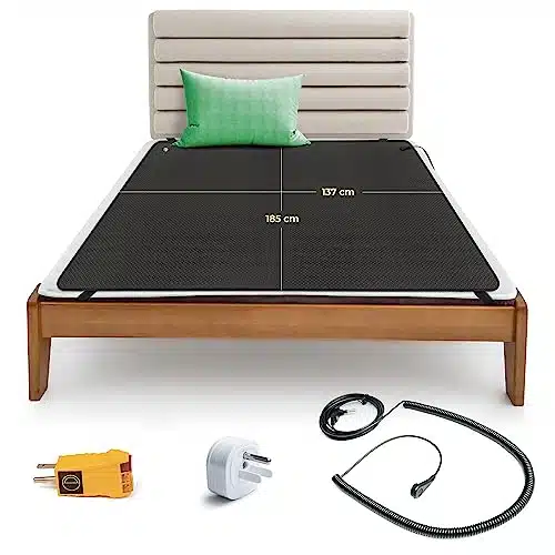 EARTH AND MOON Grounding Mat for Bed, Recharge Your Mind and Body with Grounding Mat for Sleeping, Complete Bed Grounding Kit, Includes Grounding Cord, Outlet Tester and US Safety Adapter