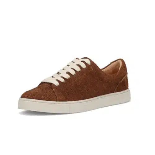Frye Ivy Low Lace Sneakers for Women Crafted from Soft, Vintage Italian Leather with Removable Molded Footbed, Leather Lining, and Contrast White Rubber Outsoles, Coco Tan