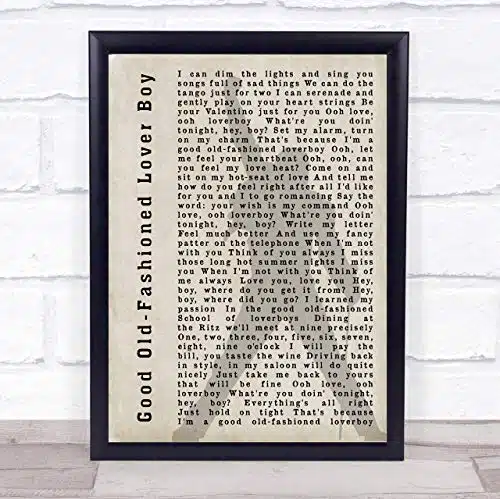 Good Old Fashioned Lover Boy Shadow Song Lyric Art Music Quote Gift Poster Print