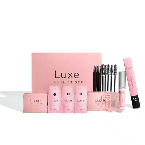 Luxe Cosmetics   Pro Eyelash Lift Kit Effortless Glamour, eek Radiance   Home Use, Complete Applications