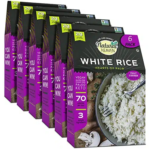Natural Heaven Hearts of Palm Rice, White   Low Carb and Low Calorie White Rice, Keto, Paleo, Plant Based Healthy Food, Ready to Eat, Oz Ea (Pack of )