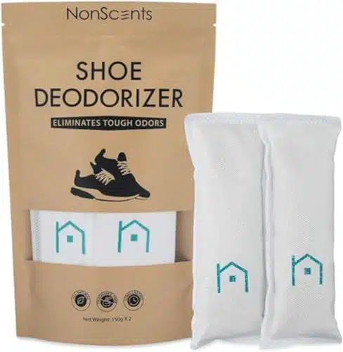 NonScents Shoe Deodorizer Pack (Count)   Odor Eliminator, Air Freshener, Smell Absorber, Scent Remover for Shoes, Gym Bags, Soccer Cleats, Closets, Pet Area, Reusable   Shoe Deodorant
