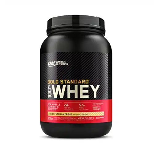 Optimum Nutrition Gold Standard % Whey Protein Powder, French Vanilla Creme, Pound (Packaging May Vary)