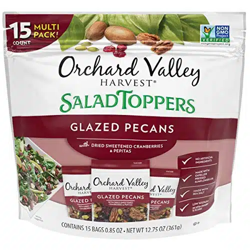 Orchard Valley Harvest Glazed Pecans Salad Toppers, Ounce Bags (Pack of ), with Cranberries and Pepitas, Non GMO, No Artificial Ingredients