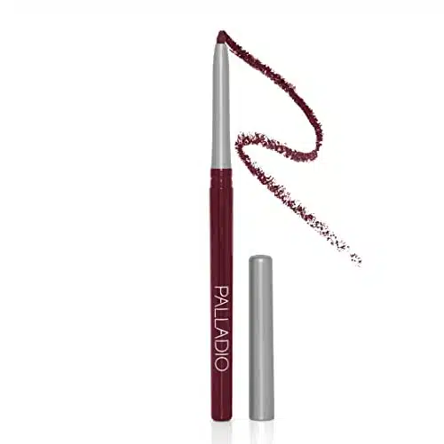 Palladio, Retractable Waterproof Lip Liner High Pigmented and Creamy Color Slim Twist Up Smudge Proof Formula with Long Lasting All Day Wear No Sharpener Required, Black Berry, Count
