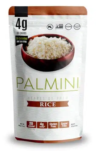 Palmini Rice  Low Carb, Low Calorie Hearts of Palm Rice  Keto, Gluten Free, Vegan, Non GMO  As seen on Shark Tank (Ounce Pouch   Pack of )