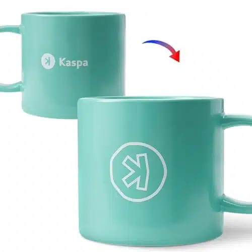 Pokini Kaspa Ceramic Coffee Mug, Virtual Coin Funny Gift Mug,OZ Novelty Coffee and Tea Cup,White Coffee Mug,Count