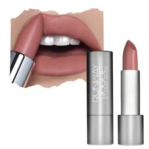 Runway Rogue s Vibe Lipstick, Moisturizing Matte Rose Nude Lipstick, Booked Out