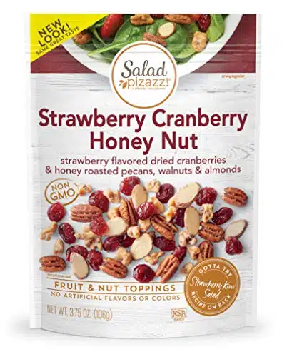 Salad Pizazz! Dried Strawberry Flavored Cranberries & Honey Roasted Pecans, Walnuts & Almonds Salad Topper   Ounce (Pack of )