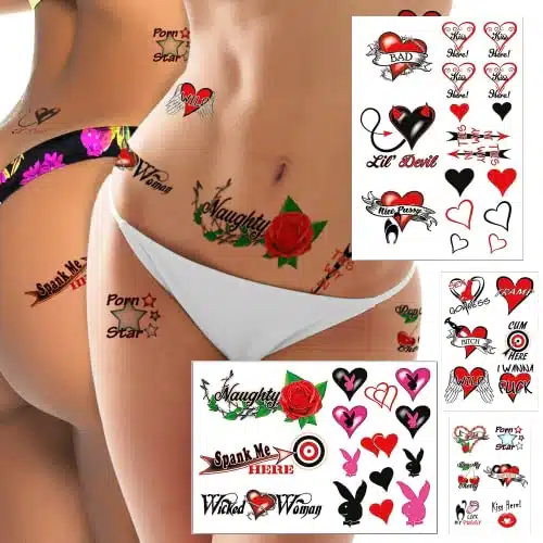 + Sexy Naughty Temporary Tattoos for Women Ladies  Adult Fun for Lower Back Legs Arms Butt Stomach