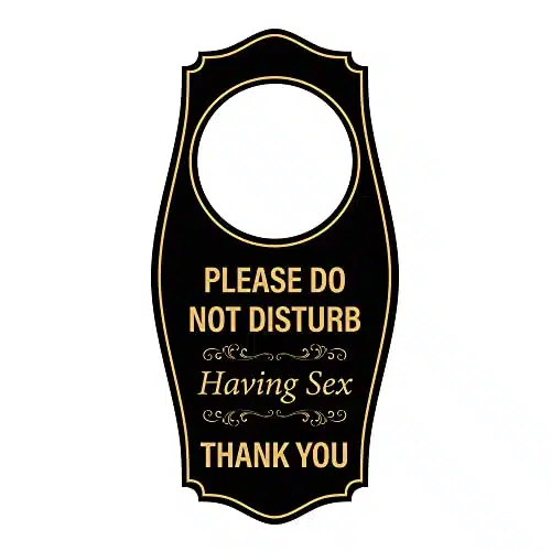 Signs ByLITA Please Do Not Disturb. Having Sex. Thank You Door Hanger   Black Gold, x (Pack)